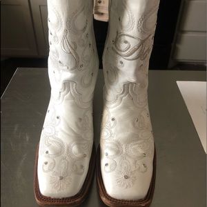 Wedding “I Do” Boots with Rhinestones size 8